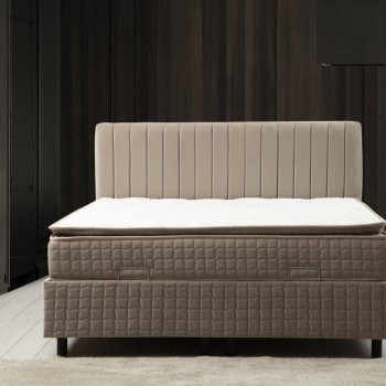 Single Mattress, Base & Headboard Safir Set 120 x 200 v2 - Brown Brown