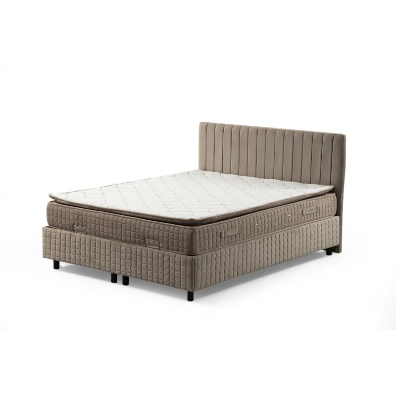 Single Mattress, Base & Headboard Safir Set 120 x 200 v2 - Brown Brown