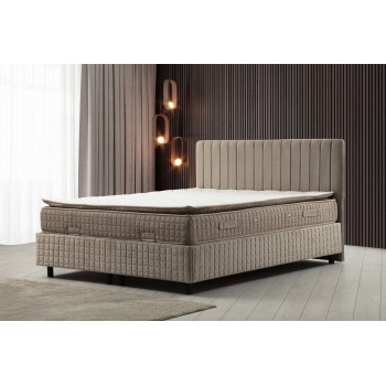 Single Mattress, Base & Headboard Safir Set 90 x 190 v2 - Brown Brown
