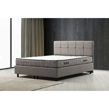 Single Mattress, Base & Headboard Vitalia Set 90 x 190 - Light Grey Light Grey