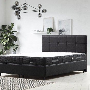 Double Mattress, Base & Headboard Vitalia Set 140 x 200 - Anthracite Anthracite