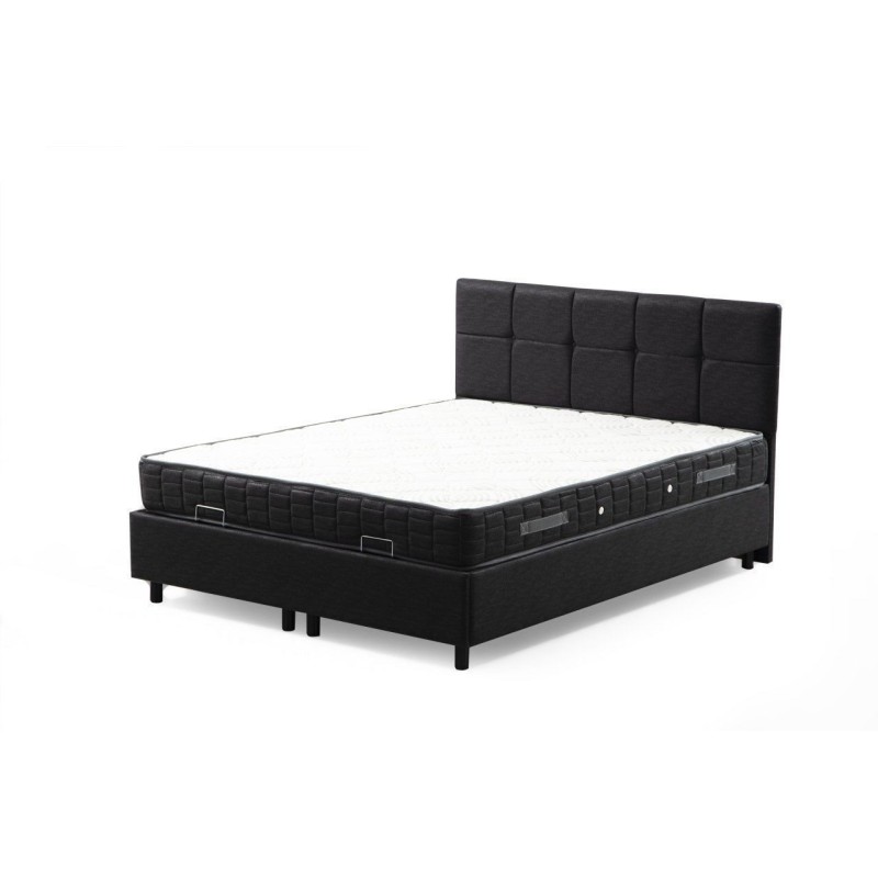 Double Mattress, Base & Headboard Vitalia Set 140 x 200 - Anthracite Anthracite