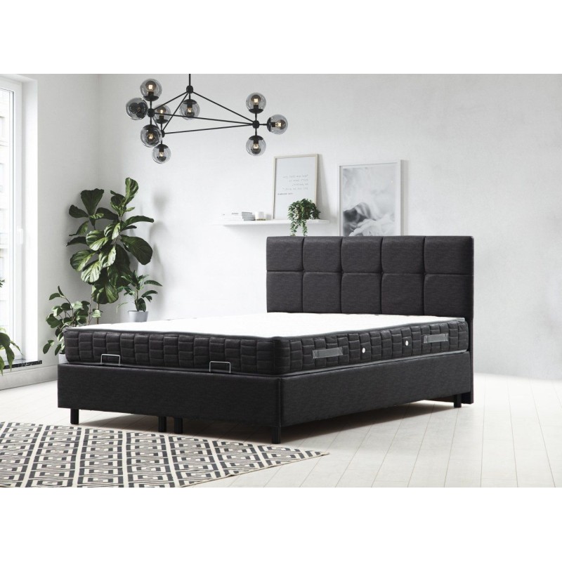 Single Mattress, Base & Headboard Vitalia Set 90 x 190 - Anthracite Anthracite