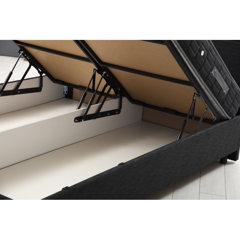 Single Mattress, Base & Headboard Vitalia Set 90 x 190 - Anthracite Anthracite