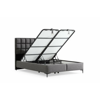 Single Bed Base & Headboard Abella 90 x 190 - Grey Grey