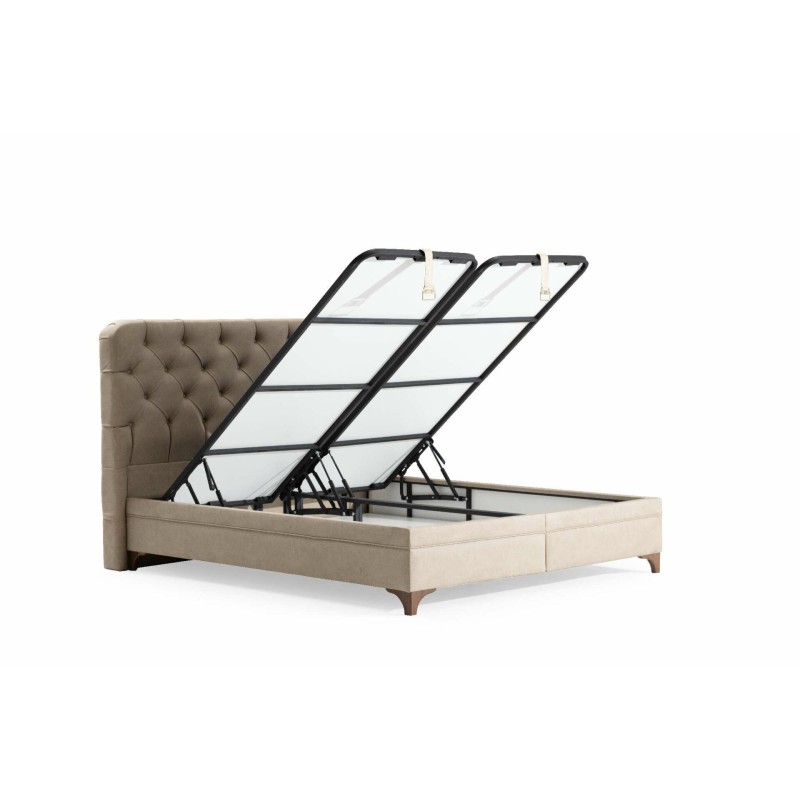Double Bed Base & Headboard Relax 160 x 200 - Beige Beige