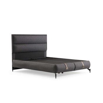 Double Bed Base & Headboard Rise 150 x 200 - Dark Grey Dark Grey