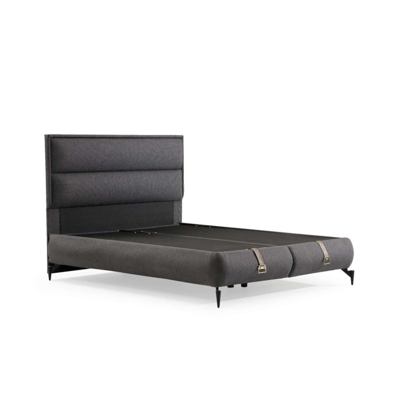 Double Bed Base & Headboard Rise 160 x 200 - Dark Grey Dark Grey