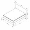 Double Bed Base & Headboard Rise 160 x 200 - Dark Grey Dark Grey