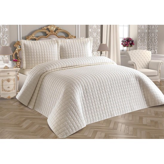 Double Bedspread Set Estiva - Cream Cream Lessentiel Double Bedspread Set Estiva - Cream Cream