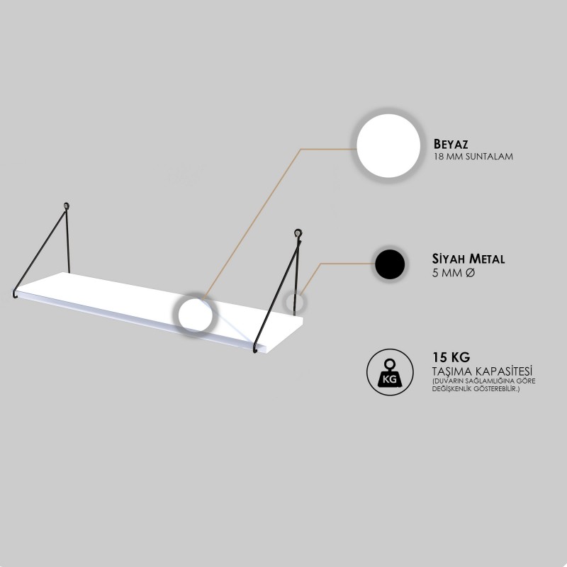 Hanah Home Wall Shelf Armoni - White White