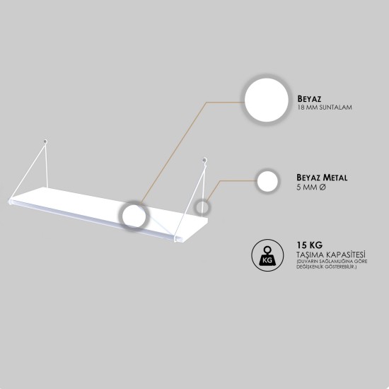 Hanah Home Wall Shelf Armoni - Shiny White White