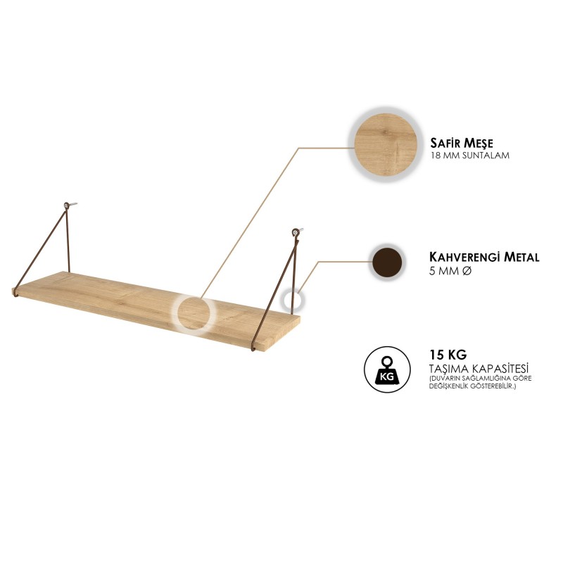 Hanah Home Wall Shelf Armoni - Oak Oak