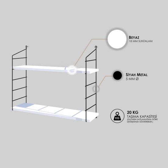 Wall Shelf Armoni 2li - White White Hanah Home Wall Shelf Armoni 2li - White White