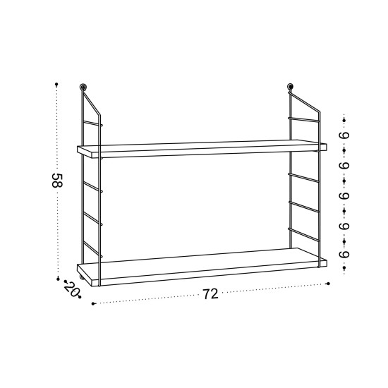 Wall Shelf Armoni 2li - White White Hanah Home Wall Shelf Armoni 2li - White White