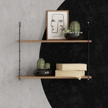 Wall Shelf Armoni 2'li - Walnut Walnut