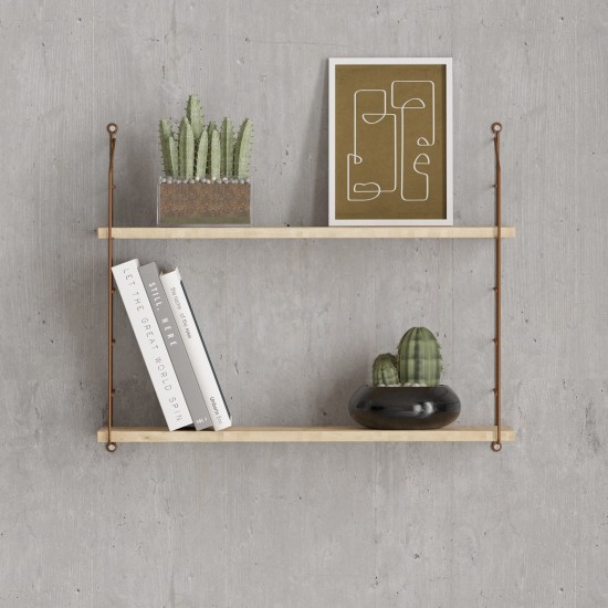 Wall Shelf Armoni 2li - Oak Oak Hanah Home Wall Shelf Armoni 2li - Oak Oak