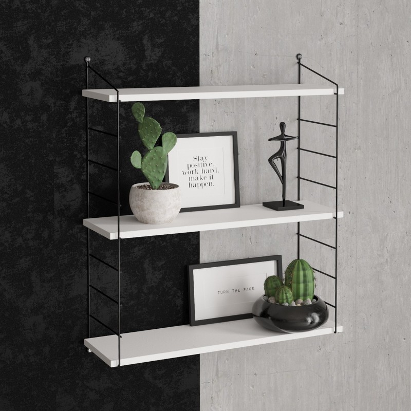 Hanah Home Wall Shelf Armoni 3lü - White White