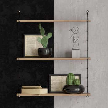 Wall Shelf Armoni 3'lü - Walnut Walnut