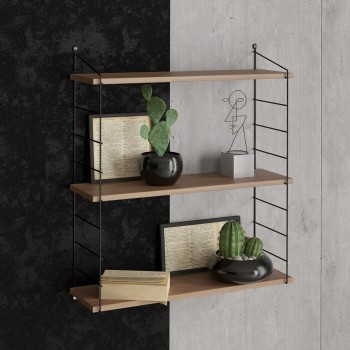Wall Shelf Armoni 3'lü - Walnut Walnut