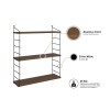 Hanah Home Wall Shelf Armoni 3lü - Walnut Walnut