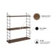 Hanah Home Wall Shelf Armoni 3lü - Walnut Walnut