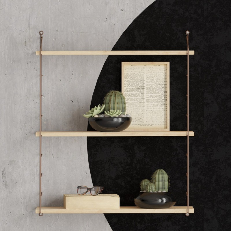 Hanah Home Wall Shelf Armoni 3lü - Oak Oak