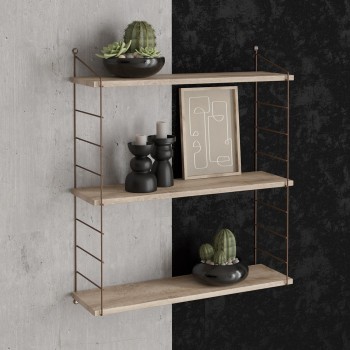 Wall Shelf Armoni 3'lü - Sacramento Brown