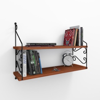 Wall Shelf Seramoni 2'li - Walnut Walnut