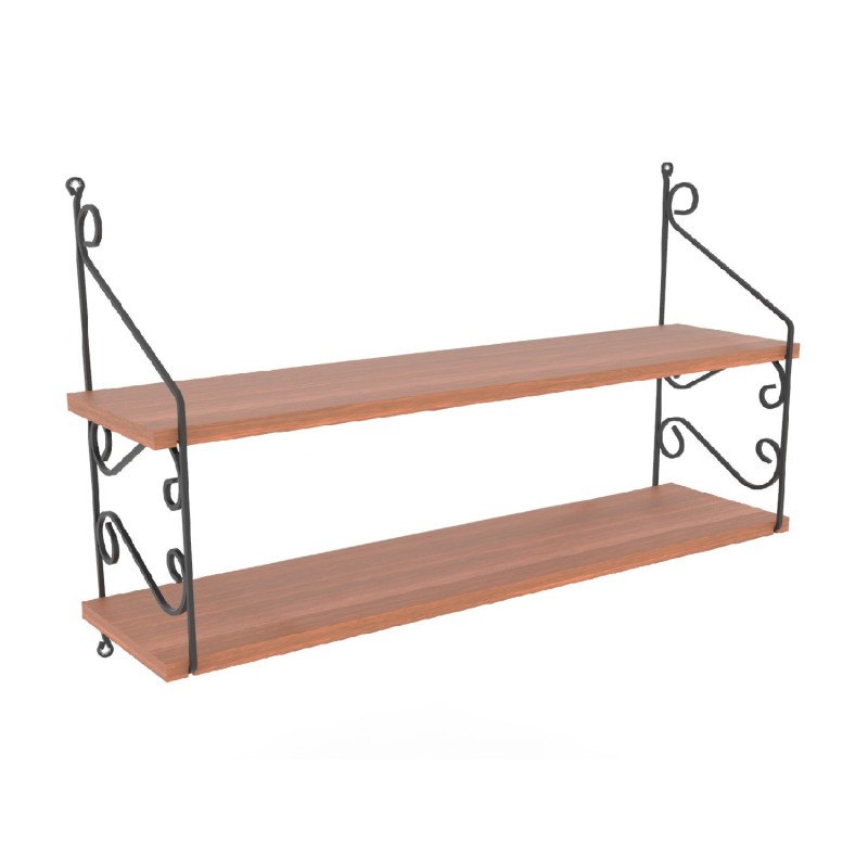 Hanah Home Wall Shelf Seramoni 2li - Walnut Walnut