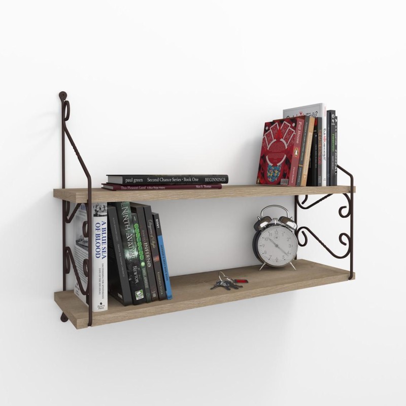 Hanah Home Wall Shelf Seramoni 2li - Sacramento Brown