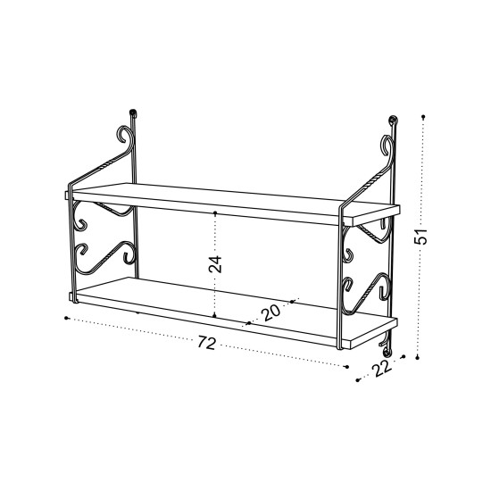 Wall Shelf Seramoni 2li - Sacramento Brown Hanah Home Wall Shelf Seramoni 2li - Sacramento Brown