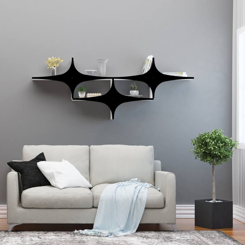 Hanah Home Wall Shelf Susen 3 - Black Black
White