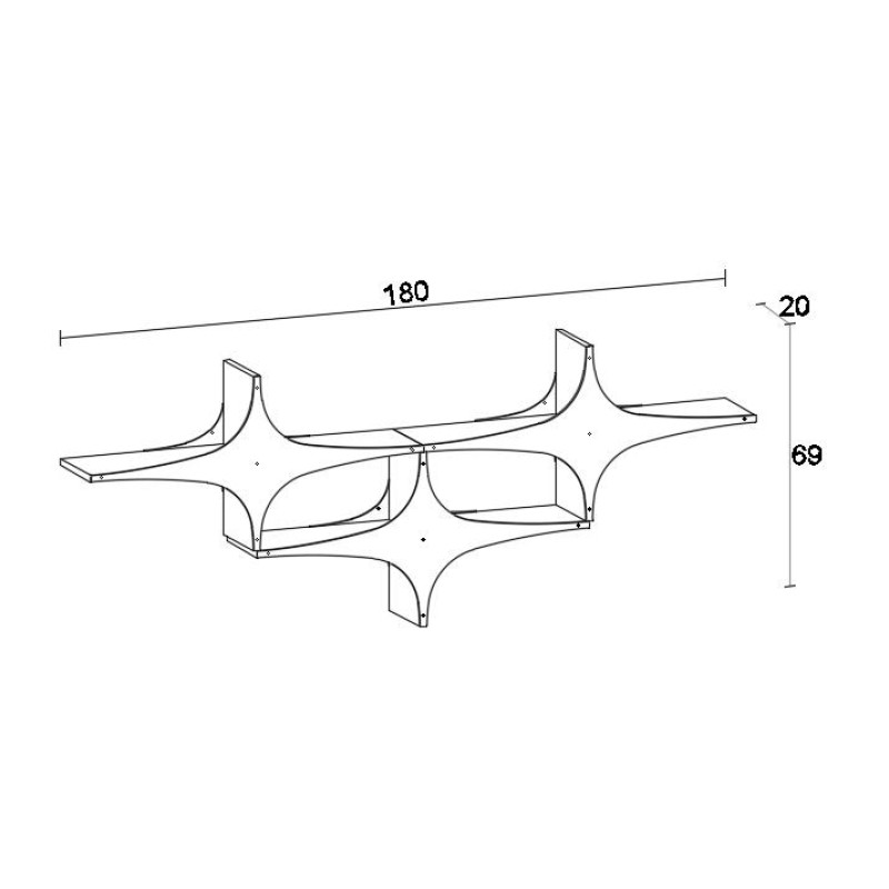 Hanah Home Wall Shelf Susen 3 - Black Black
White