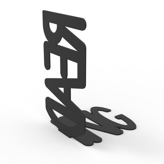 Metal Bookend Reading - Black Black Hanah Home Metal Bookend Reading - Black Black