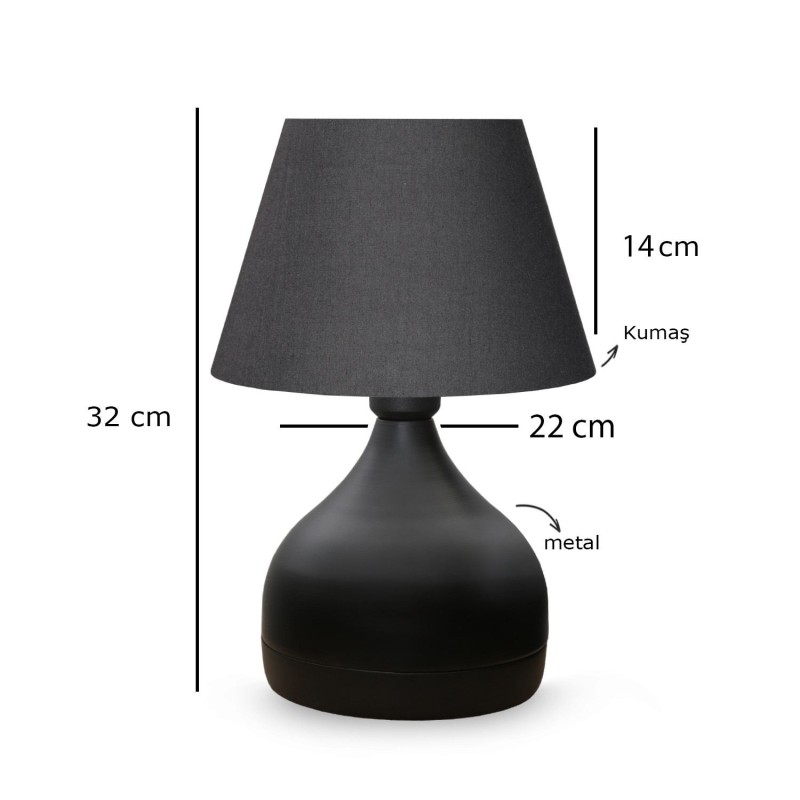 Opviq Table Lamp AYD-3089 Anthracite