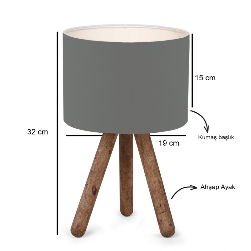 Opviq Table Lamp AYD-2941 Dark Grey