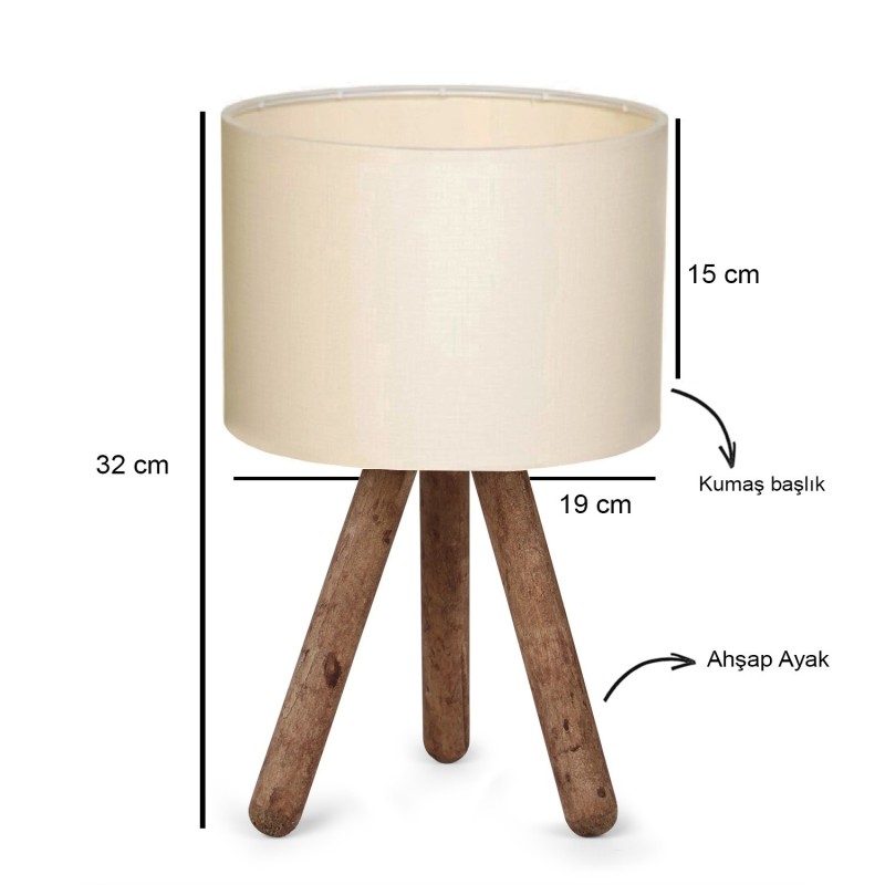 Opviq Table Lamp AYD-2939 Cream