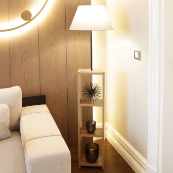 Wooden Floor Lamp AYD-3152 Cream