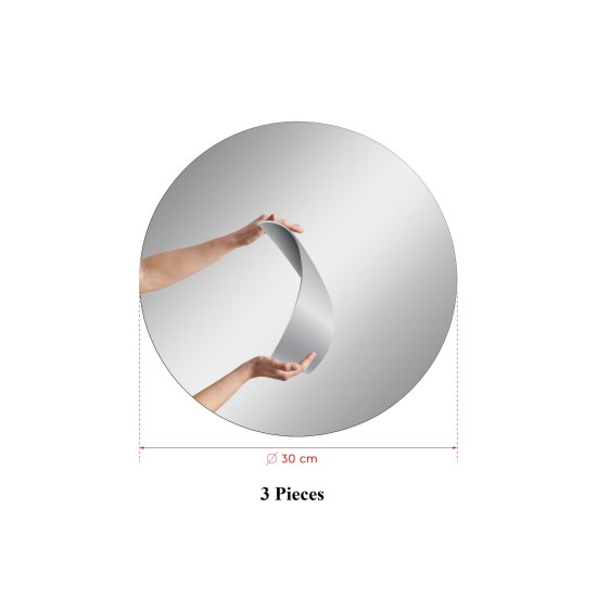 Mirror Round - Triple - Diameter: 30 cm - Silver Silver Mirror Round - Triple - Diameter: 30 cm - Silver Silver
