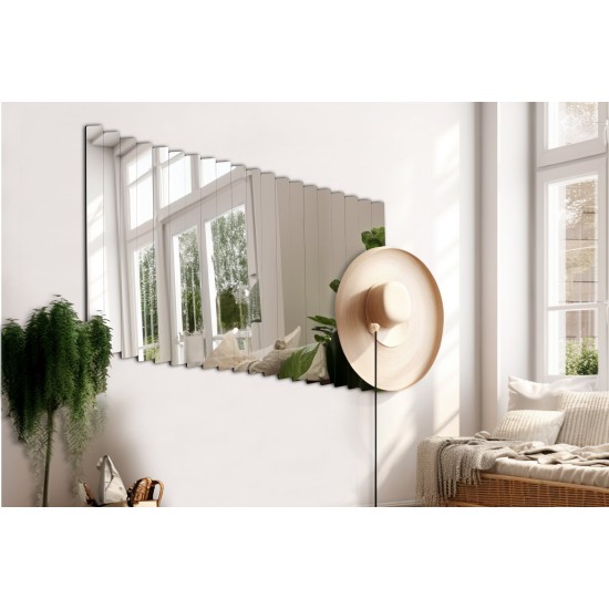 Mirror Rectangular Stripe - 5 x 40 cm ( 20 Pieces ) - Silver Silver