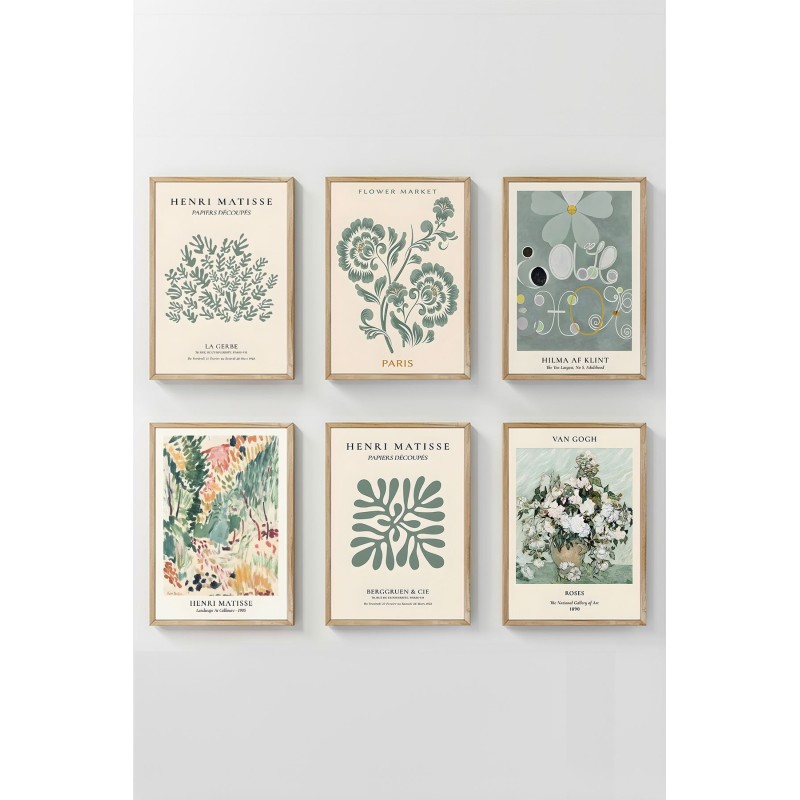 Decorative Framed Painting (6 Pieces) Artsycllct10 Multicolor