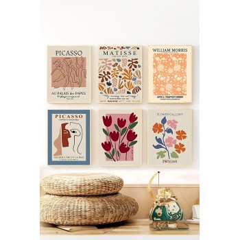 Decorative Framed Painting (6 Pieces) Artsycllct15 Multicolor