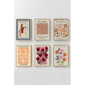 Decorative Framed Painting (6 Pieces) Artsycllct15 Multicolor