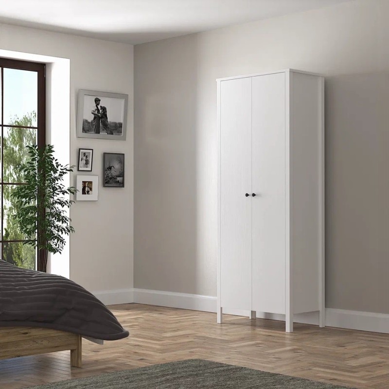 Ντουλάπα Ρούχων - FRN-10040 - Χρώμα Λευκό - 70x54x195εκ