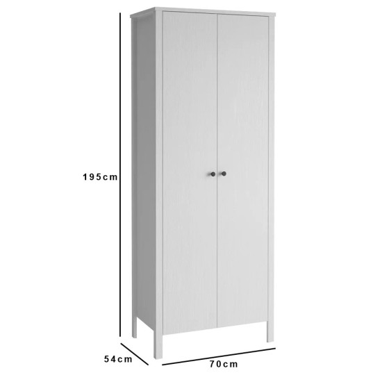 Ντουλάπα Ρούχων - FRN-10040 - Χρώμα Λευκό - 70x54x195εκ Ντουλάπα Ρούχων - FRN-10040 - Χρώμα Λευκό - 70x54x195εκ