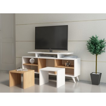 TV Unit Kutay - White, Teak White
Teak
