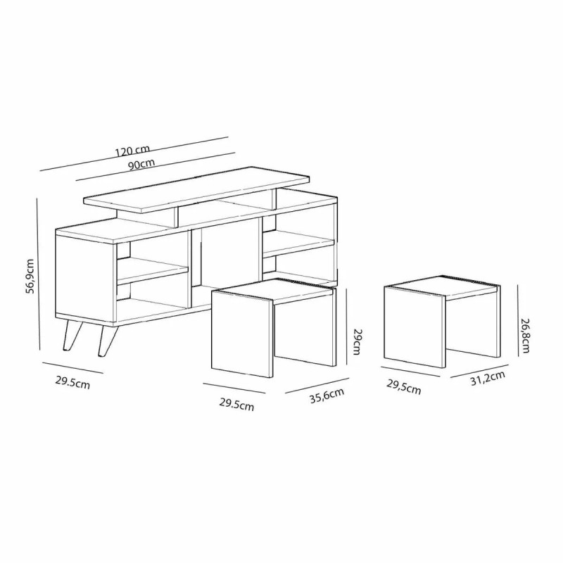 Hanah Home TV Unit Kutay - White, Teak White
Teak