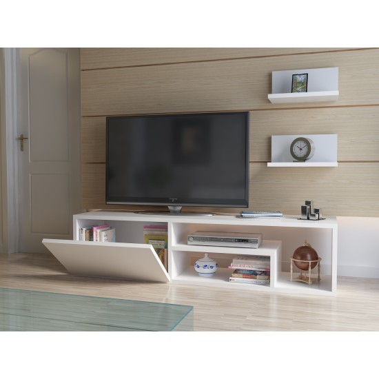 Σύνθεση Σαλονιού Zeplin - Χρώμα Λευκό - 120x29,6x29,3εκ