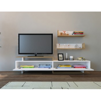 TV Unit Ayaz - White, Teak White
Teak